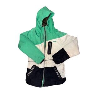 Men’s Orage Green/White Winter Jacket With Removable Liner Size Medium